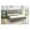 Bed Lisa 140x200cm - stof - bruin- Compleet Bed|Tweepersoonsbedden