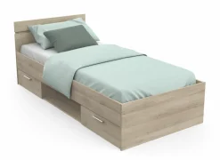 Eenpersoonsbedden|Eenpersoonsbedden|Bed Michigan 90x200cm - decor - kronberg eik met opbergruimte