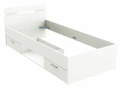 Eenpersoonsbedden|Eenpersoonsbedden|Bed Michigan 90x200cm - decor - wit met opbergruimte