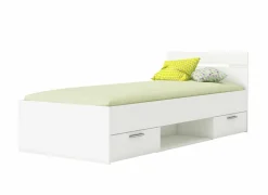 Eenpersoonsbedden|Eenpersoonsbedden|Bed Michigan 90x200cm - decor - wit met opbergruimte