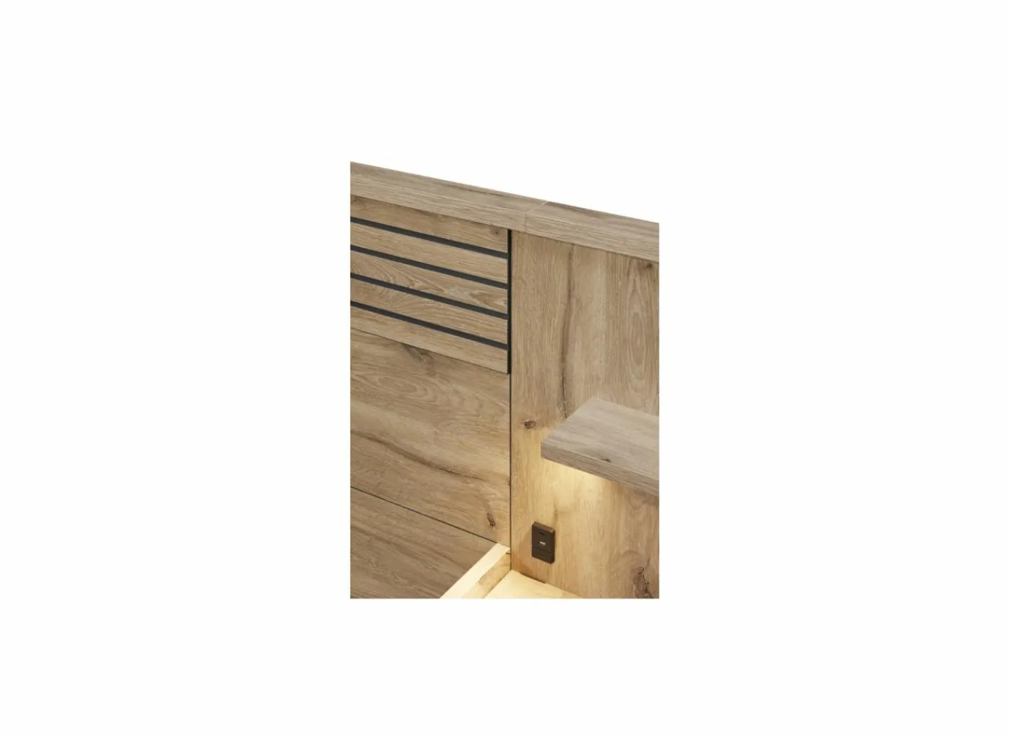 Bed Tanya 180x200cm - decor - canyon oak & elegant black- Tweepersoonsbedden