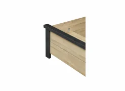 Bed 160x200cm - decor - Franse eik & nox met zijwanden- Tweepersoonsbedden