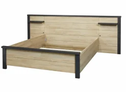 Tweepersoonsbedden|Bed 140x200cm - decor - Franse eik & nox met zijwanden