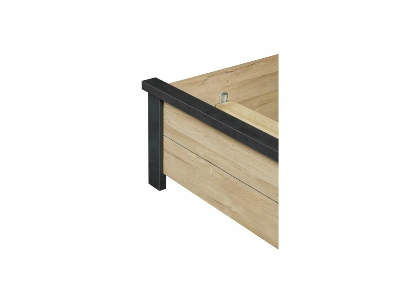 Tweepersoonsbedden|Bed 140x200cm - decor - Franse eik & nox met zijwanden