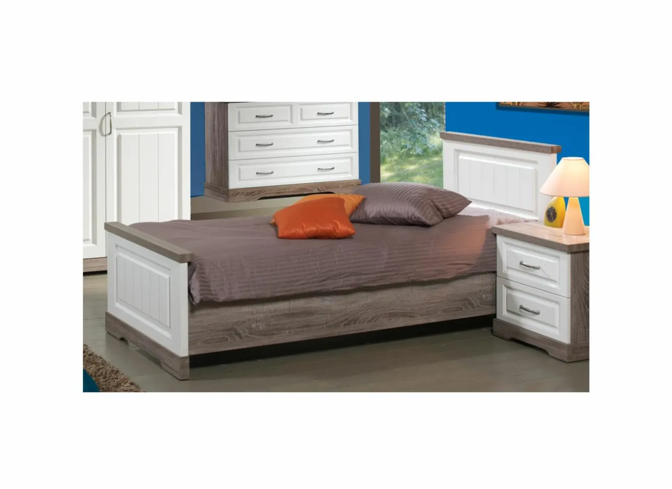 Eenpersoonsbedden|Eenpersoonsbedden|Bed 90x200cm - decor - truffel & porcelein