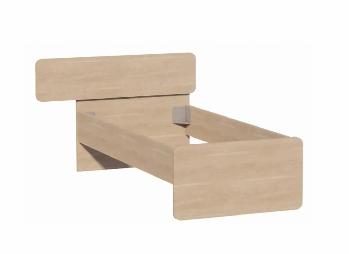 Eenpersoonsbedden|Eenpersoonsbedden|Bed 90x200cm - melamine - brushed sand oak nature