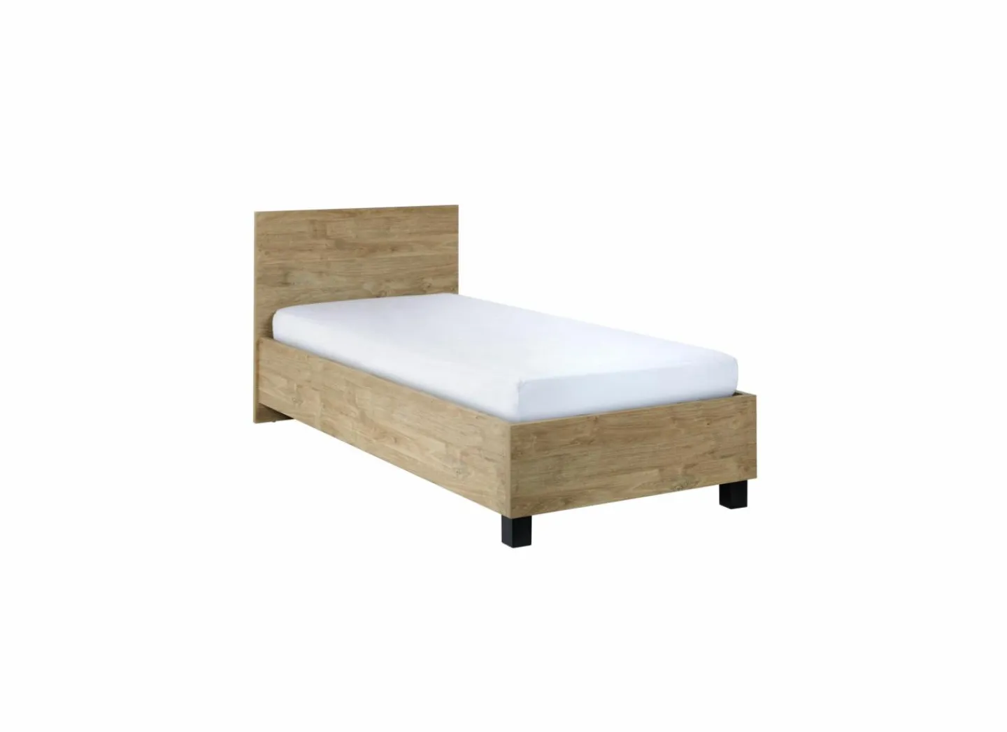 Bed 90x200cm - melamine - golden oak- Eenpersoonsbedden|Eenpersoonsbedden