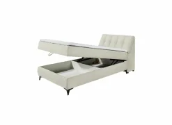 Bedbox Atlantis 120x200cm - stof - ivoor met opbergruimte- Compleet Bed|Boxsprings