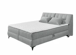 Compleet Bed|Boxsprings|Bedbox Atlantis 180x200cm - stof - grijs met opbergruimte