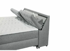 Compleet Bed|Boxsprings|Bedbox Atlantis 180x200cm - stof - grijs met opbergruimte