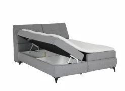 Compleet Bed|Boxsprings|Bedbox Atlantis 160x200cm - stof - grijs met opbergruimte