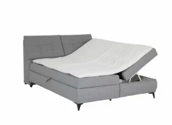 Compleet Bed|Boxsprings|Bedbox Atlantis 160x200cm - stof - grijs met opbergruimte