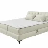 Compleet Bed|Boxsprings|Bedbox Atlantis 180x200cm - stof - ivoor met opbergruimte