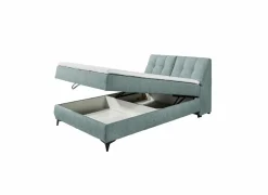 Compleet Bed|Boxsprings|Bedbox Atlantis 140x200cm - stof - munt met opbergruimte