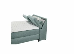 Compleet Bed|Boxsprings|Bedbox Atlantis 140x200cm - stof - munt met opbergruimte