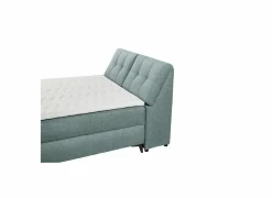 Compleet Bed|Boxsprings|Bedbox Atlantis 140x200cm - stof - munt met opbergruimte