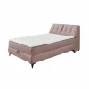 Compleet Bed|Boxsprings|Bedbox Atlantis 140x200cm - stof - flamingo met opbergruimte