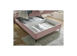Compleet Bed|Boxsprings|Bedbox Atlantis 140x200cm - stof - flamingo met opbergruimte