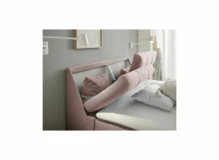Compleet Bed|Boxsprings|Bedbox Atlantis 140x200cm - stof - flamingo met opbergruimte