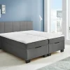 Compleet Bed|Boxsprings|Bedbox BX1620 160x200cm - stof - antraciet met opbergruimte