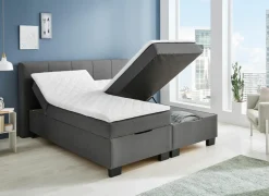 Compleet Bed|Boxsprings|Bedbox BX1620 160x200cm - stof - antraciet met opbergruimte