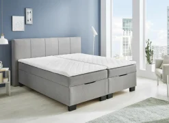 Compleet Bed|Boxsprings|Bedbox BX1620  180x200cm - stof - lichtgrijs met opbergruimte