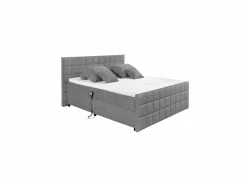 Boxsprings|Bedbox Gabun 180x200cm - stof - donkergrijs elektrisch