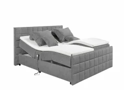 Boxsprings|Bedbox Gabun 180x200cm - stof - donkergrijs elektrisch