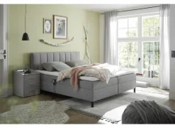 Compleet Bed|Boxsprings|Bedbox Miralindo 180x200cm - stof - nordic ash elektrisch