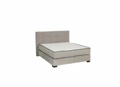 Compleet Bed|Boxsprings|Bedbox Nagol A 120x200cm  - stof - zilver met opbergruimte