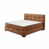 Bedbox Nagol A 180x200cm - stof - cognac met opbergruimte- Compleet Bed|Tweepersoonsbedden