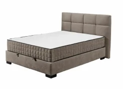 Compleet Bed|Tweepersoonsbedden|Bedbox Nagol A 140x200cm - stof - stone met opbergruimte