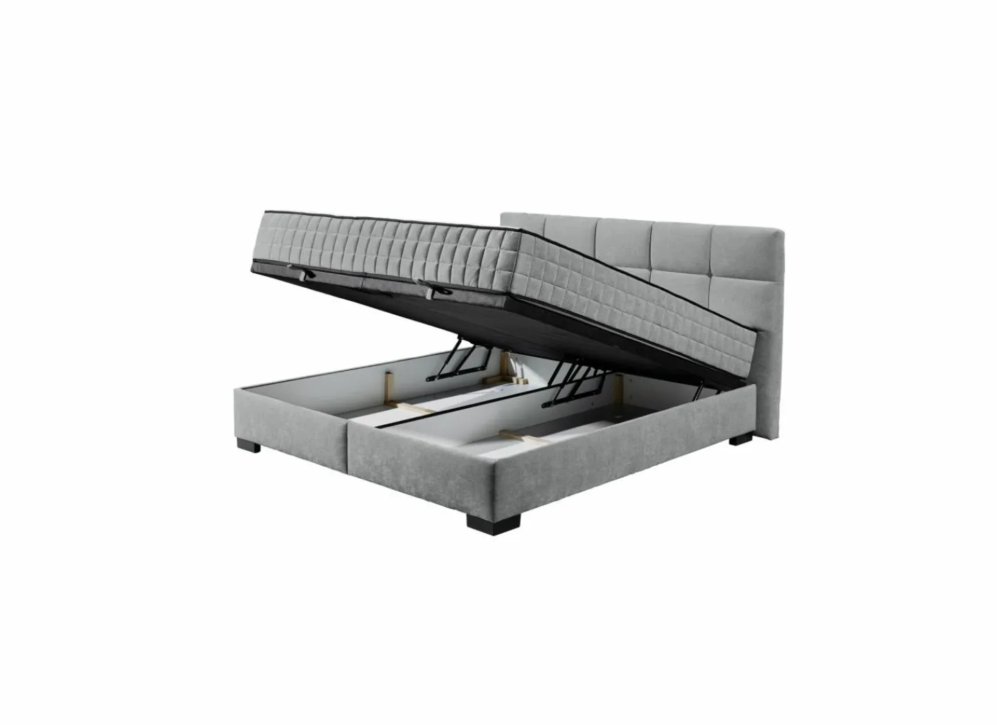 Bedbox Nagol A 180x200cm - stof - antraciet met opbergruimte- Compleet Bed|Tweepersoonsbedden