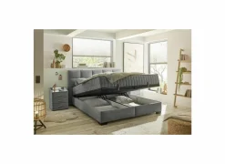 Bedbox Nagol A 180x200cm - stof - antraciet met opbergruimte- Compleet Bed|Tweepersoonsbedden