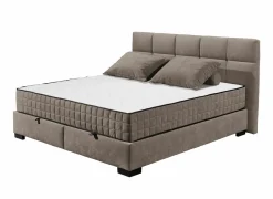 Compleet Bed|Tweepersoonsbedden|Bedbox Nagol A 160x200cm - stof - stone met opbergruimte