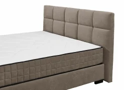 Compleet Bed|Tweepersoonsbedden|Bedbox Nagol A 160x200cm - stof - stone met opbergruimte