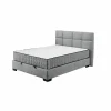 Compleet Bed|Tweepersoonsbedden|Bedbox Nagol A 140x200cm - stof - antraciet met opbergruimte