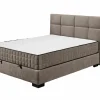 Compleet Bed|Boxsprings|Bedbox Nagol A 120x200cm - stof - stone met opbergruimte