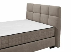 Compleet Bed|Boxsprings|Bedbox Nagol A 120x200cm - stof - stone met opbergruimte