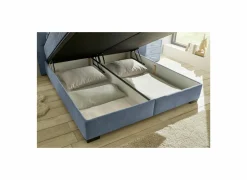 Compleet Bed|Tweepersoonsbedden|Bedbox Nagol A 160x200cm - stof - blauw met opbergruimte