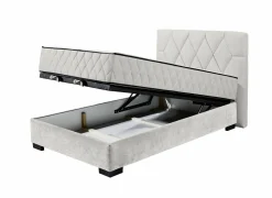 Bedbox Nagol B 120x200cm - stof - sand met opbergruimte- Boxsprings