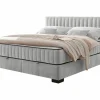 Boxsprings|Bedbox Nagol C 160x200cm - stof - silver met opbergruimte