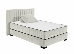 Boxsprings|Bedbox Nagol C 140x200cm - stof - sand met opbergruimte