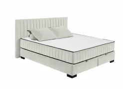 Bedbox Nagol C 180x200cm - stof - sand met opbergruimte- Boxsprings