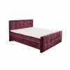 Compleet Bed|Boxsprings|Bedbox Valetta 6 160x200cm - stof - bordeaux met opbergruimte