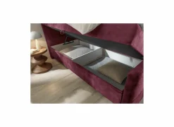 Compleet Bed|Boxsprings|Bedbox Valetta 6 160x200cm - stof - bordeaux met opbergruimte