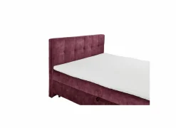 Compleet Bed|Boxsprings|Bedbox Valetta 6 160x200cm - stof - bordeaux met opbergruimte