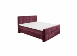 Bedbox Valetta 180x200cm - stof - bordeaux met opbergruimte- Compleet Bed|Boxsprings
