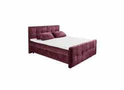 Bedbox Valetta 180x200cm - stof - bordeaux met opbergruimte- Compleet Bed|Boxsprings