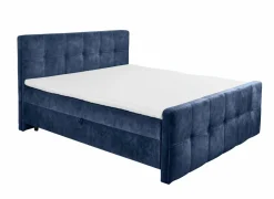 Bedbox Valetta 180x200cm - stof - blauw met opbergruimte- Compleet Bed|Boxsprings